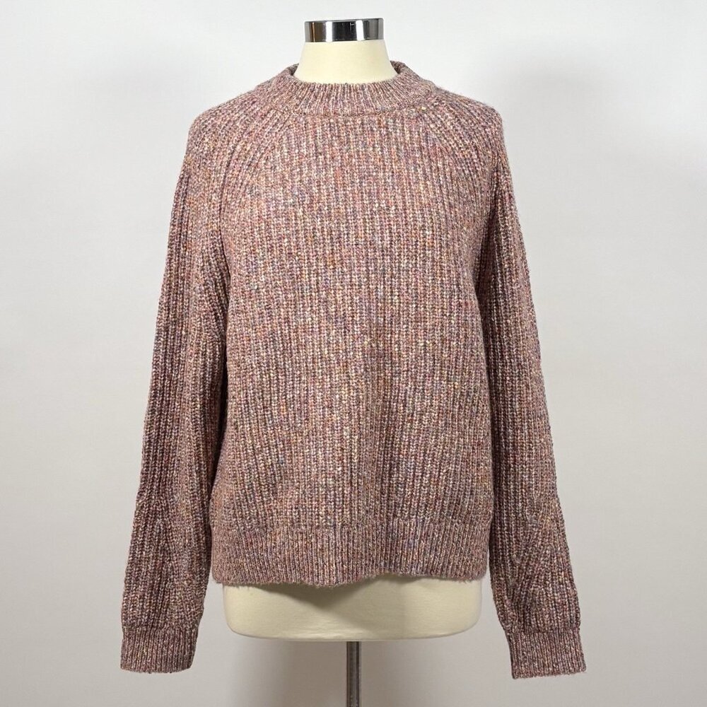 French Connection Mauve Marled Multicolor Mock-neck Sweater - Medium